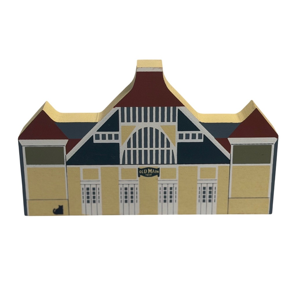 VTG The Cat's Meow Village Old Main 1896 Building Wooden Shelf Sitter 1991